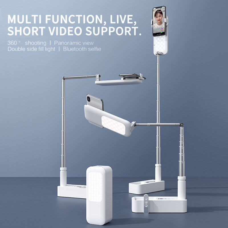 Multi-functional Phone Holder Light Panoramic View LED Fill Light for Live Broadcast Short Video Shooting Makeup