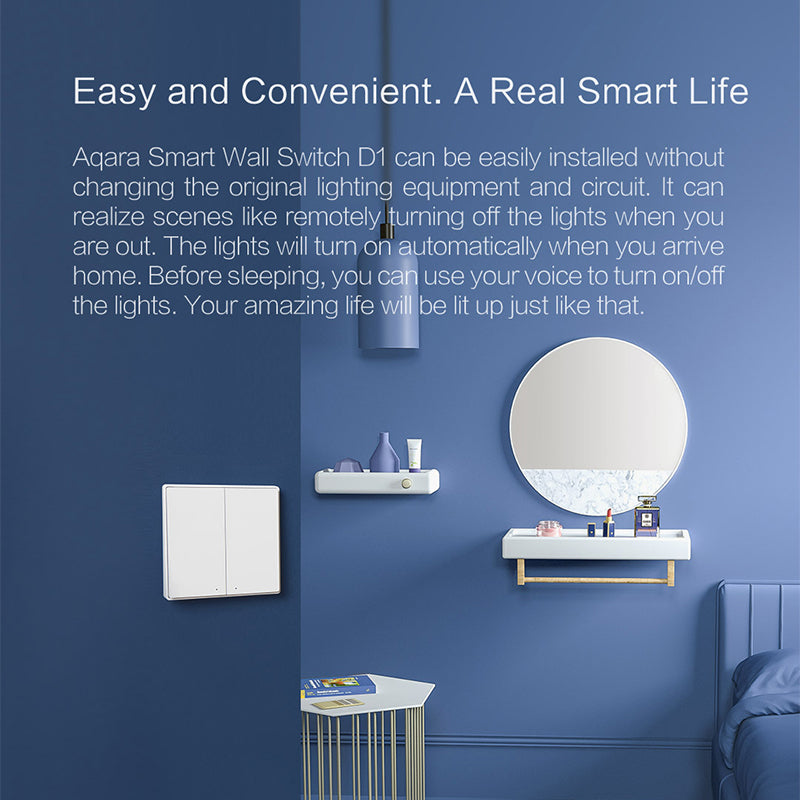 XIAOMIYOU QBKG25LM Aqara Wall Switch D1 3 Key Single Line Fire Wire ZigBee Smart Wireless Key Light Remote Control