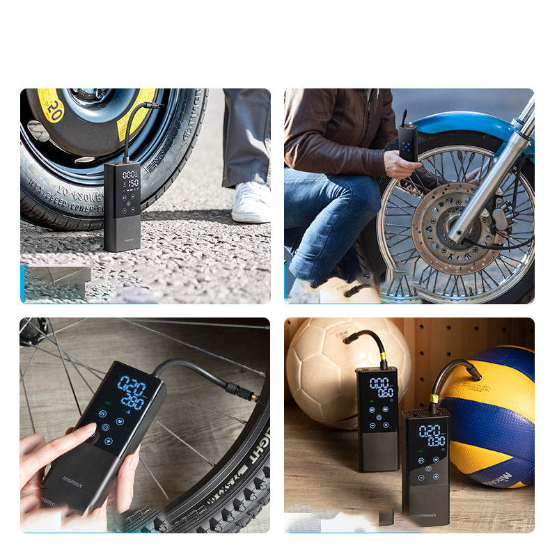 MOMAX ELECTRIC AIR PUMP Multifunctional Digital Display Inflator Portable Car Bike Motorcycle Air Pump