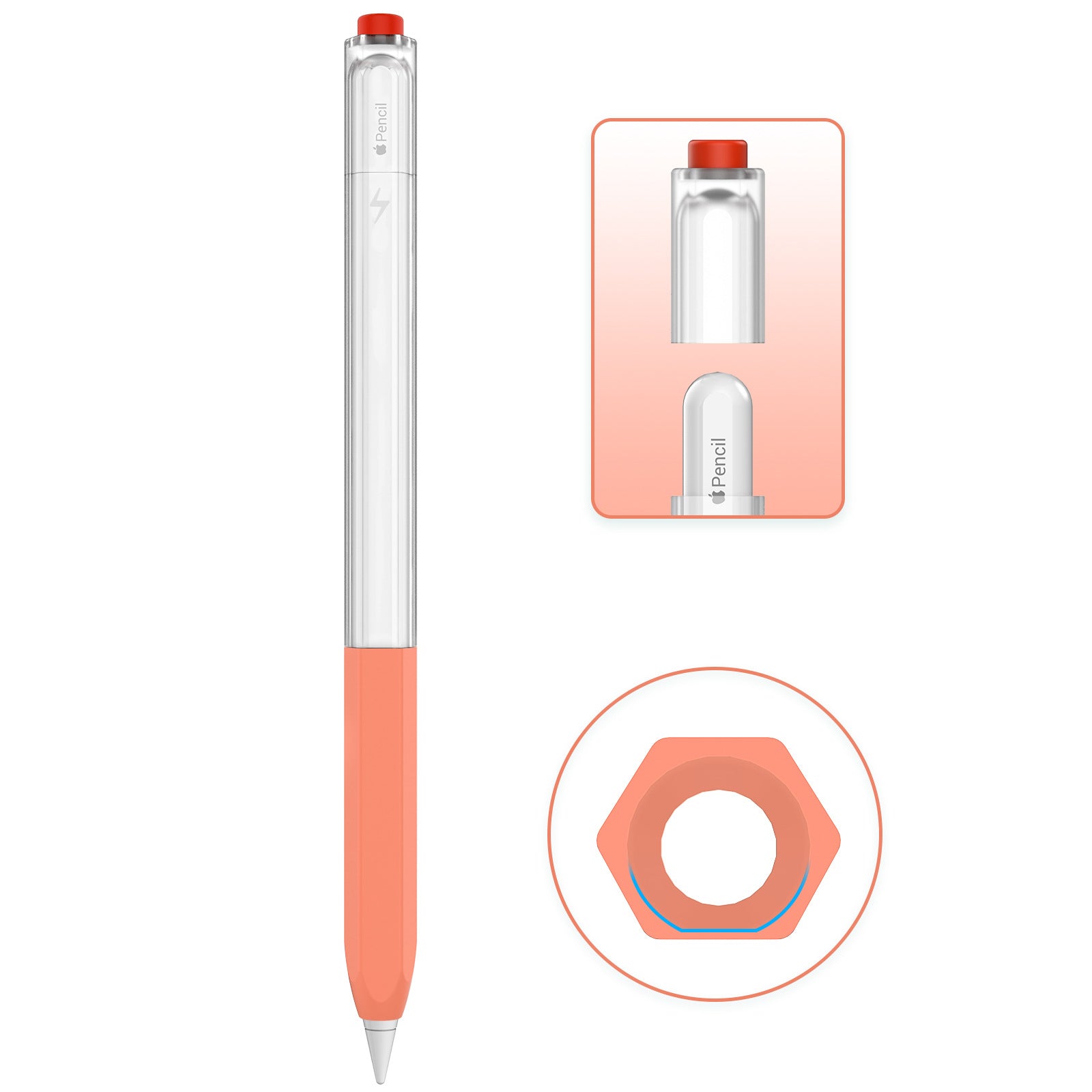 AHASTYLE PT-LC05 For Apple Pencil (2nd Generation) Jelly Style Translucent Stylus Pen Cover Silicone Anti-drop Anti-skid Protective Sleeve