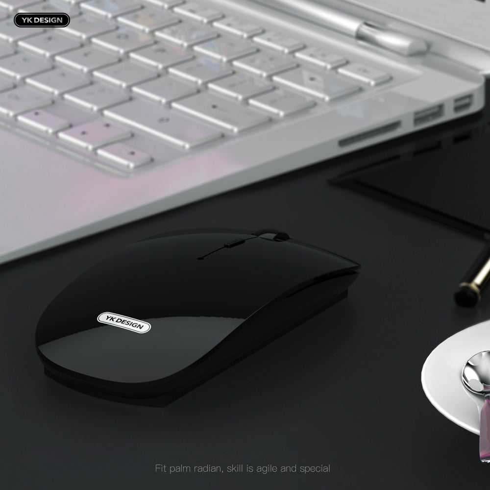 YK-W10 Rechargaeable Noiseless 2.4G Wireless Mouse with Nano Receiver for Notebook, PC, Laptop