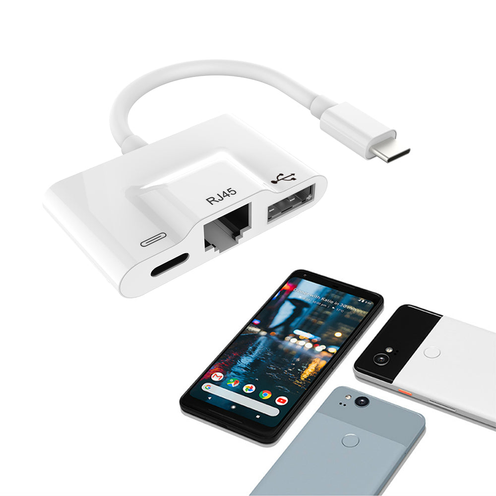 Type-C to RJ45 Ethernet OTG Adapter Wired LAN Card Ethernet USB OTG HUB HD Video Adapter