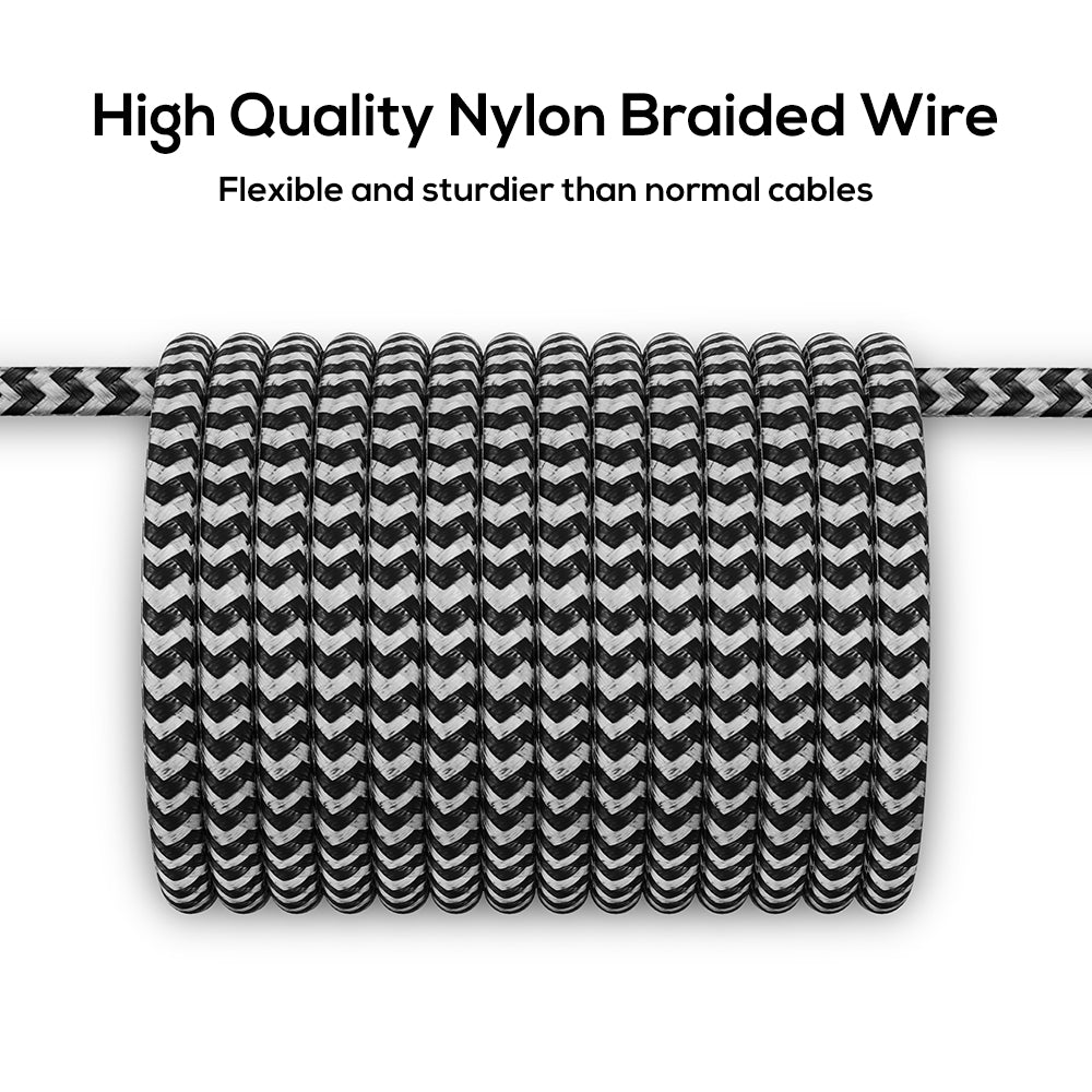 TOPK AM33 360 Degree Round Two-color Nylon Braided Magnetic Type-C USB Charging Cable for Samsung Huawei Xiaomi