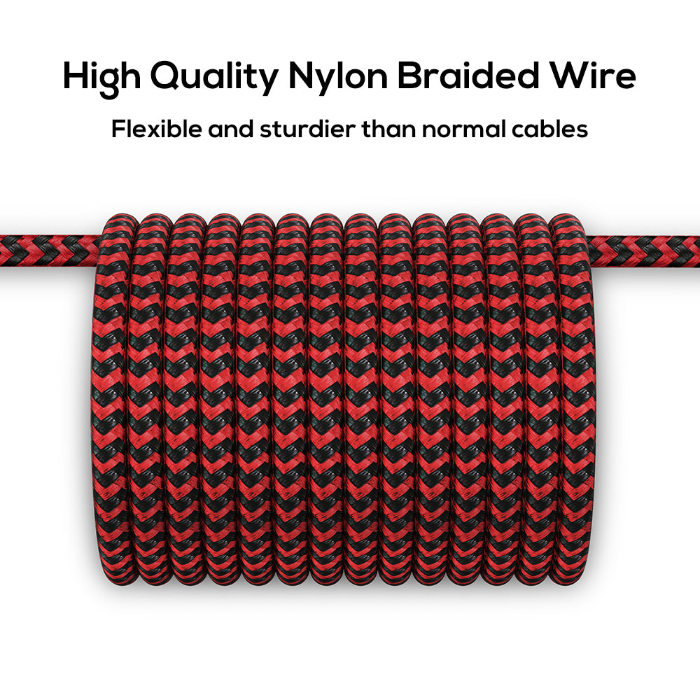 TOPK AM33 360 Degree Round Two-color Nylon Braided Magnetic Type-C USB Charging Cable for Samsung Huawei Xiaomi