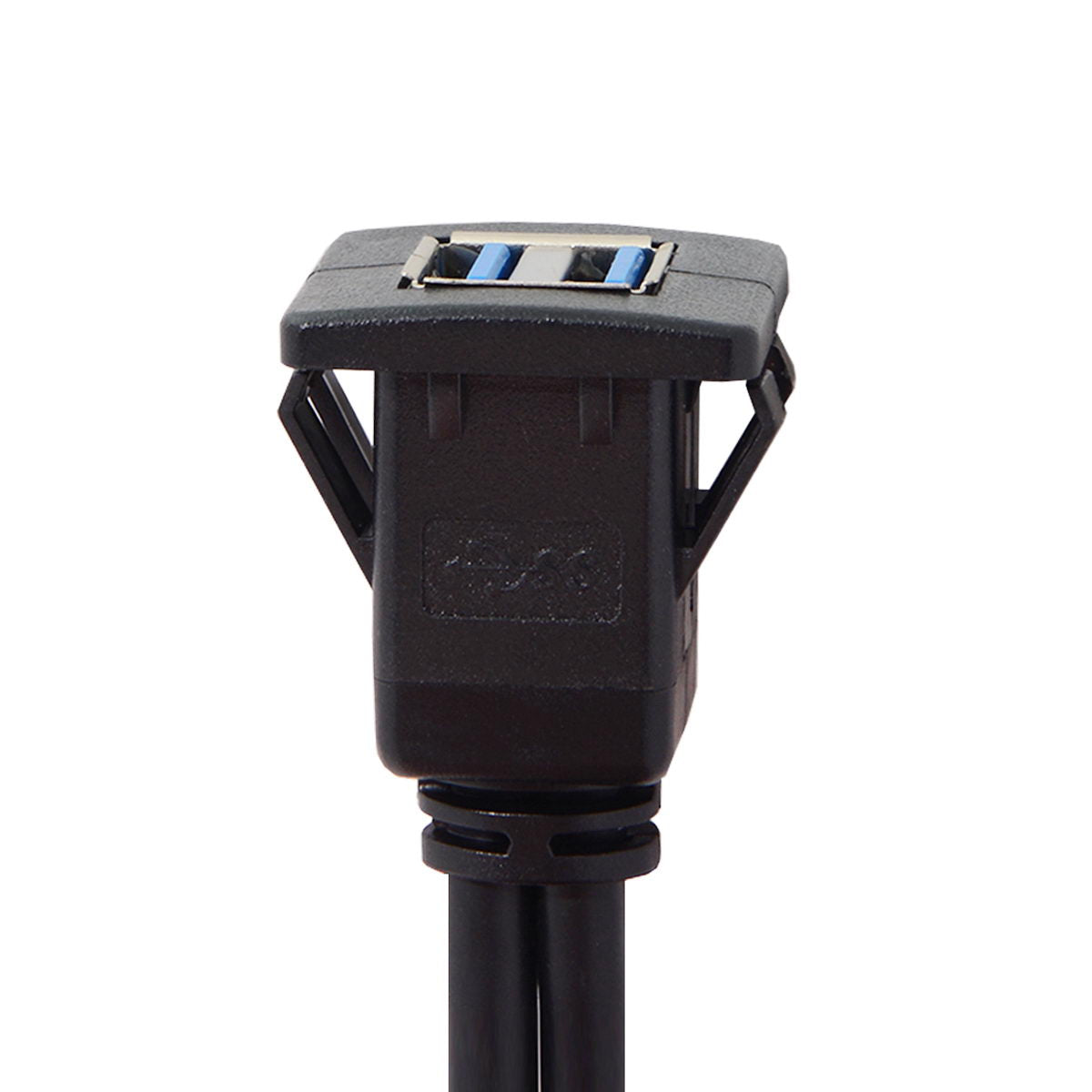 1M Waterproof Dual USB 3.0 Extension Latch Mount Car AUX Cable for Dashboard Panel
