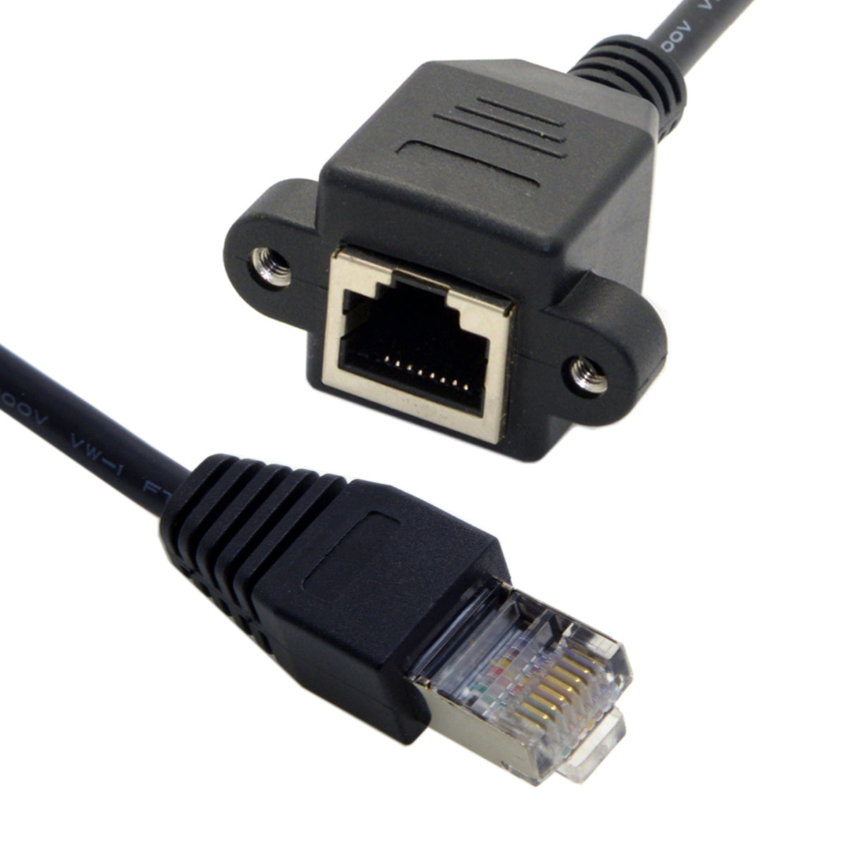 FTP STP UTP Cat 5e Male to Female Lan Ethernet Network Extension Cable Patch Cord with Panel Mount Holes
