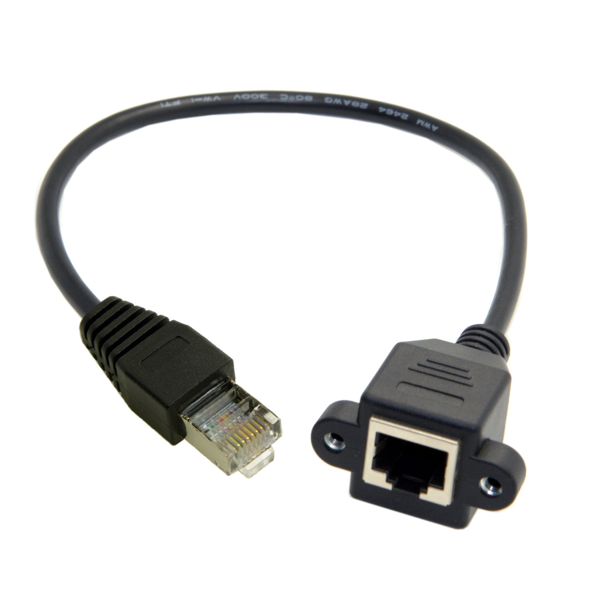 FTP STP UTP Cat 5e Male to Female Lan Ethernet Network Extension Cable Patch Cord with Panel Mount Holes