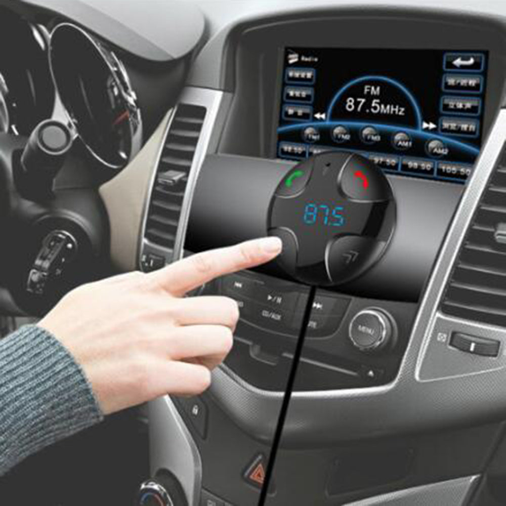 JEDX Bluetooth 4.2 Hands-free Car Kit Music MP3 Player Dual USB Car Charger