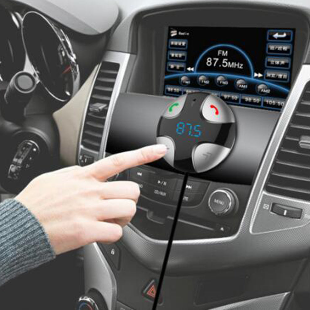 JEDX Bluetooth 4.2 Hands-free Car Kit Music MP3 Player Dual USB Car Charger