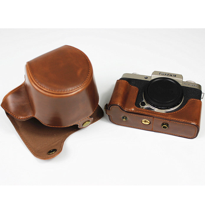 PU Leather Half Camera Case Cover for Fujifilm Fuji X-T200