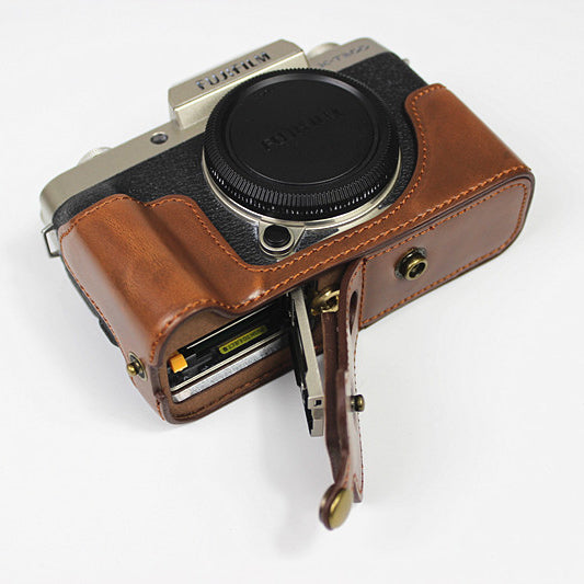 PU Leather Half Camera Case Cover for Fujifilm Fuji X-T200