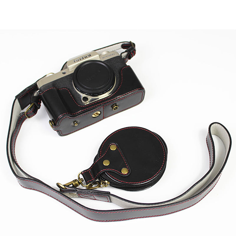 PU Leather Half Camera Case Cover for Fujifilm Fuji X-T200