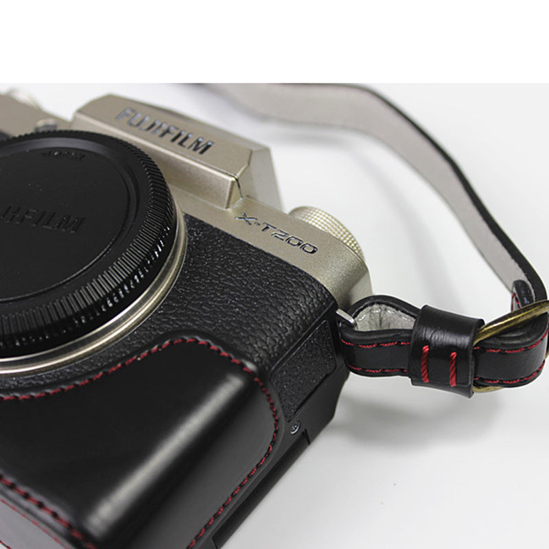 PU Leather Half Camera Case Cover for Fujifilm Fuji X-T200