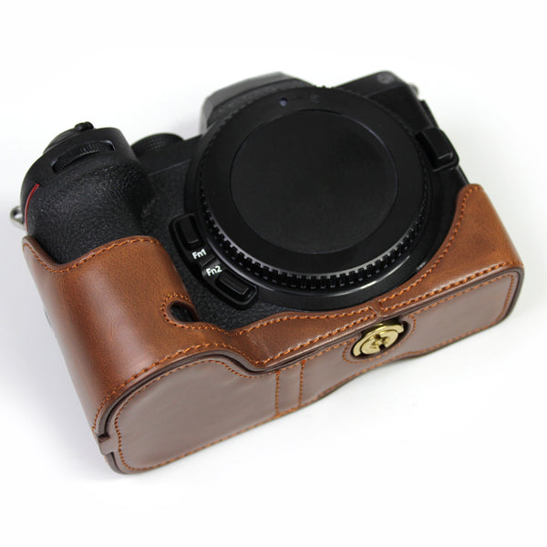 PU Leather Camera Protection Bottom Case Bag Half Body Cover with Battery Opening for Nikon Z5/Z6/Z7/Z6II/Z62/Z7II/Z72