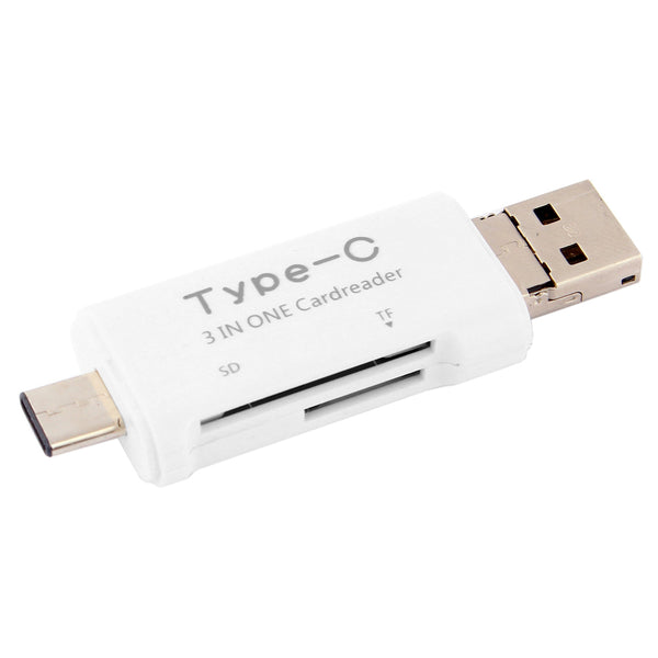 3 in 1 Type C + USB + Micro USB TF/Micro SD &amp; SD Card Reader