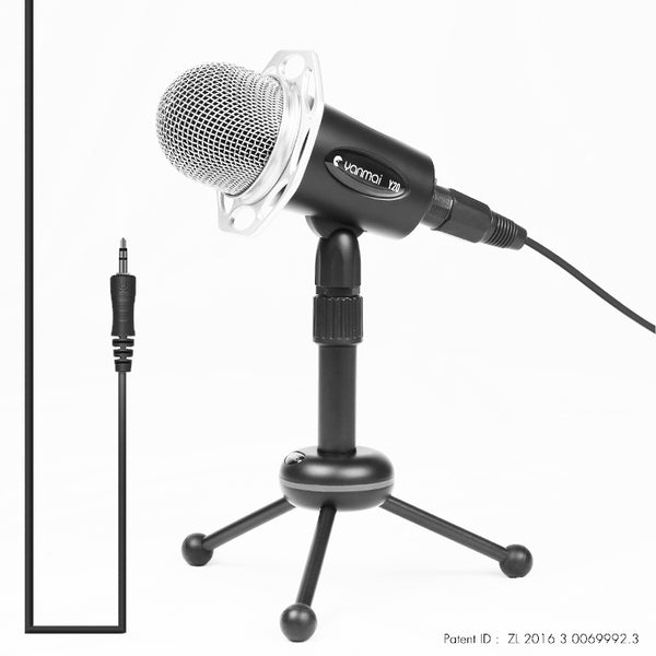 YANMAI Y20 3.5mm Plug Omnidirectional Condenser Microphone Gaming Podcast Microphone with Stand