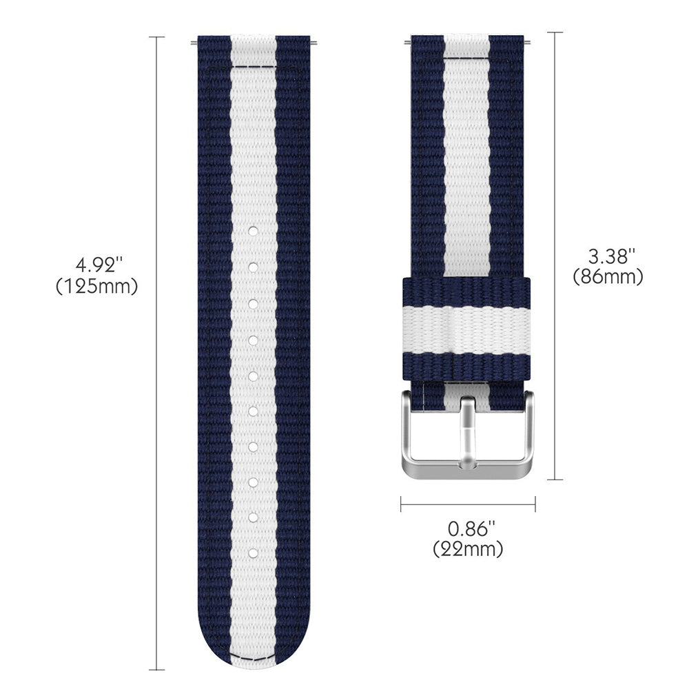 22mm Woven Nylon Adjustable Replacement Watch Band for Samsung Gear S3 Frontier / Classic