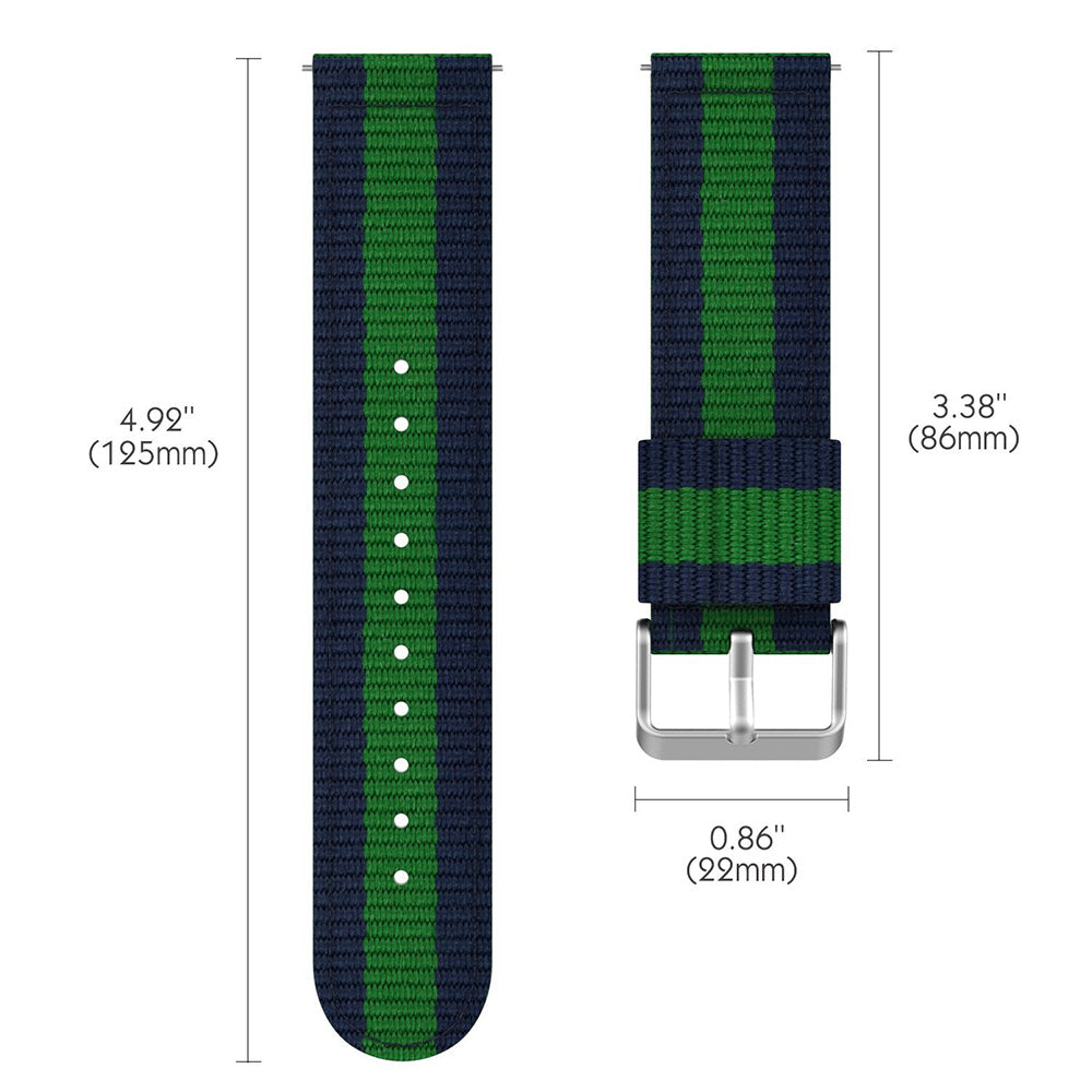 22mm Woven Nylon Adjustable Replacement Watch Band for Samsung Gear S3 Frontier / Classic