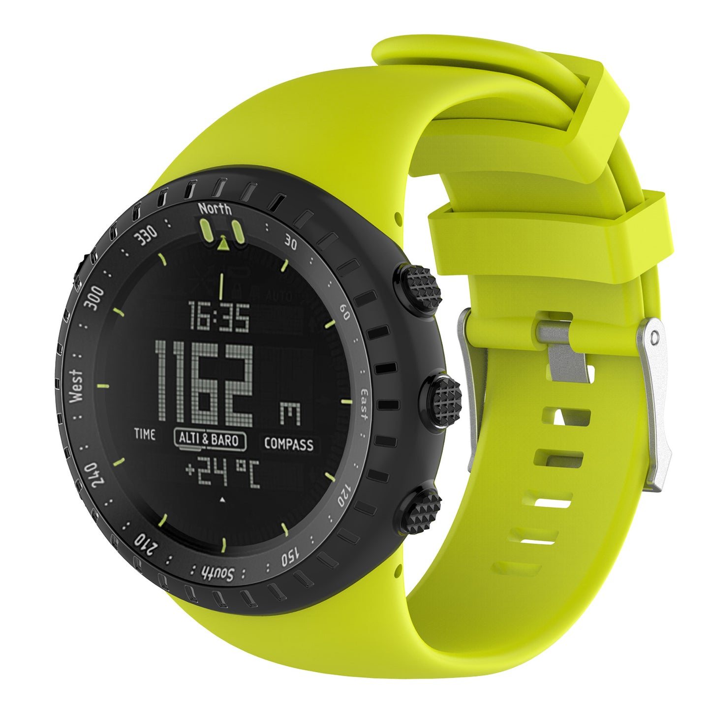 Flexible Silicone Watch Strap with Installation Tools for Suunto Core All Black