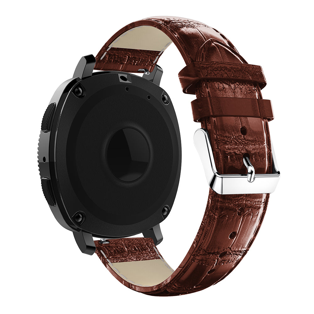 20mm Crocodile Texture Genuine Leather Watch Strap for Samsung Galaxy Gear Sport