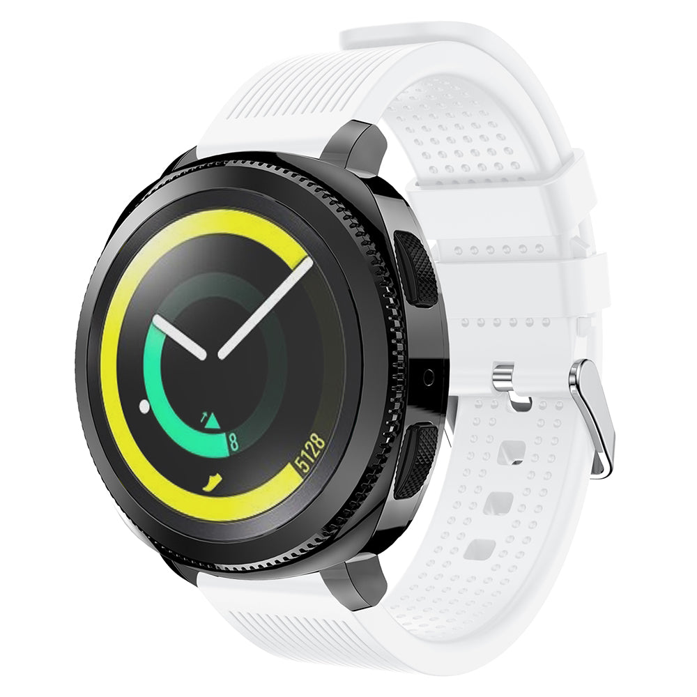 20mm Forehead Wrinkles Texture Soft Silicone Watch Band for Samsung Galaxy Gear Sport