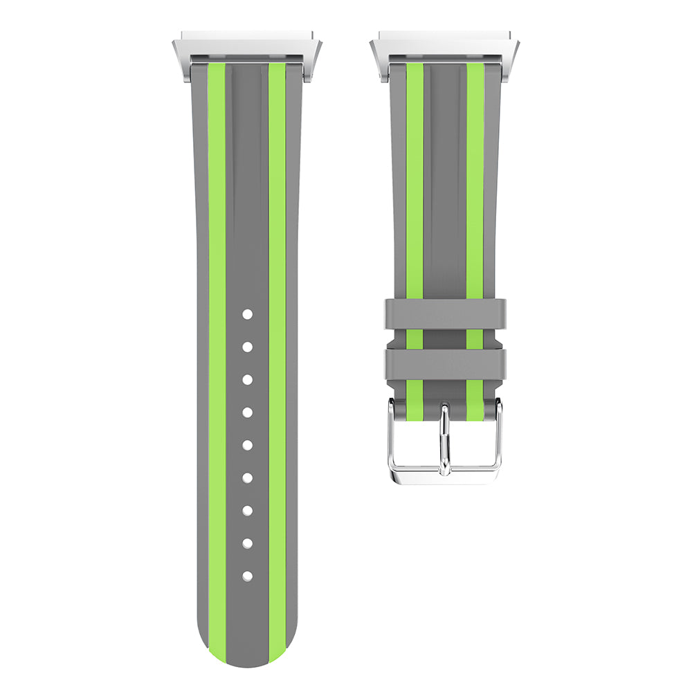22mm Five Vertical Stripe Soft Silicone Watch Replacement Band + Connector for Fitbit Ionic