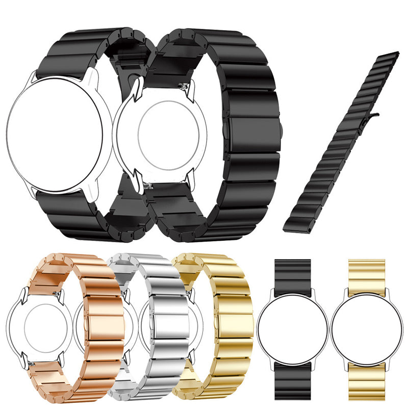 20mm Stainless Steel Solid Chain Watch Band Replacement with Folding Clasp for Huawei Watch 2
