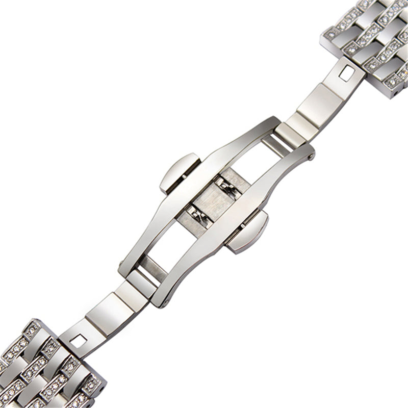 20mm Shiny Rhinestone Decor Stainless Steel Watchband with Butterfly Buckle for Samsung Gear S2 Classic