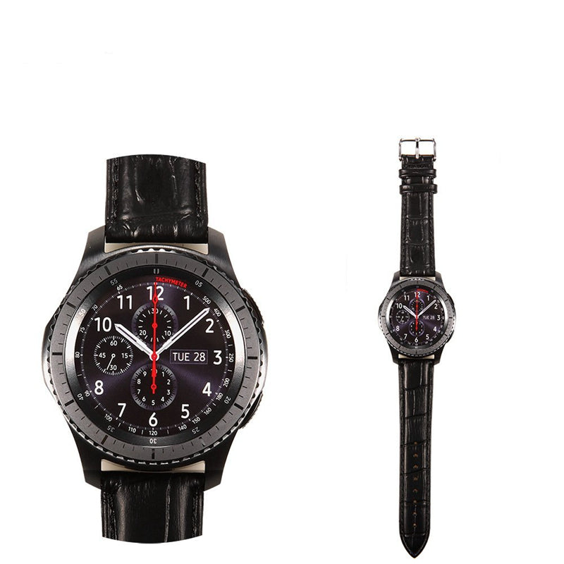 22mm Crocodile Texture PU Leather Watch Strap for Samsung Gear S3 Frontier / S3 Classic