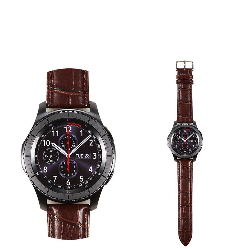 22mm Crocodile Texture PU Leather Watch Strap for Samsung Gear S3 Frontier / S3 Classic