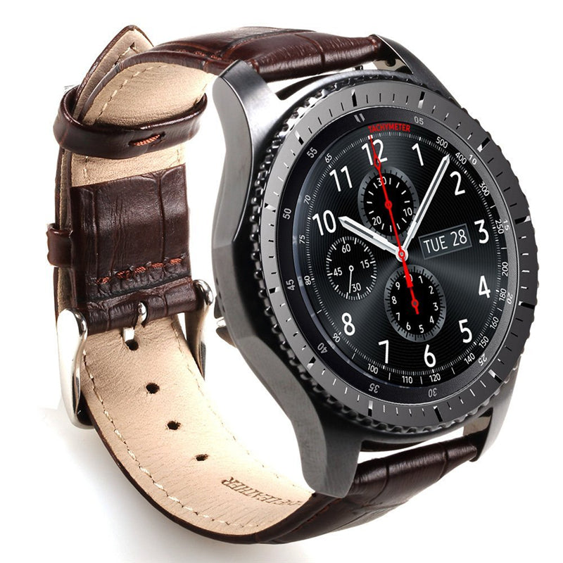 22mm Crocodile Texture PU Leather Watch Strap for Samsung Gear S3 Frontier / S3 Classic