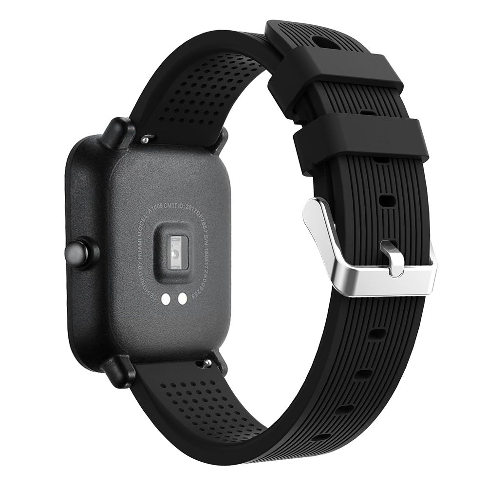 20mm Forehead Wrinkles Texture Soft Silicone Watch Band for Huami Amazfit Watch Youth Edition