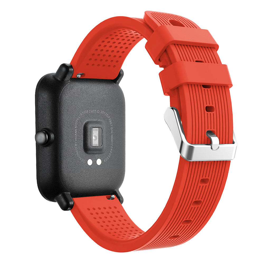 20mm Forehead Wrinkles Texture Soft Silicone Watch Band for Huami Amazfit Watch Youth Edition