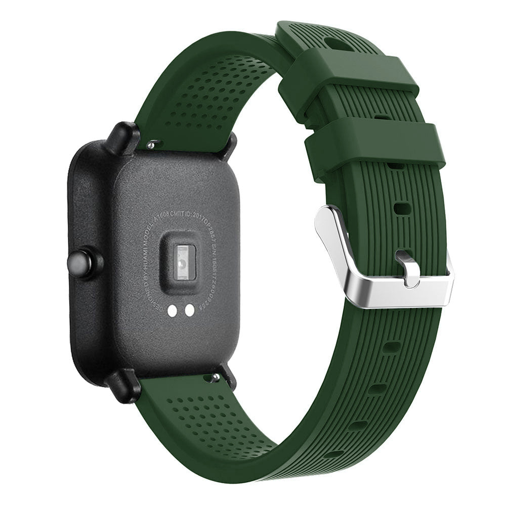 20mm Forehead Wrinkles Texture Soft Silicone Watch Band for Huami Amazfit Watch Youth Edition
