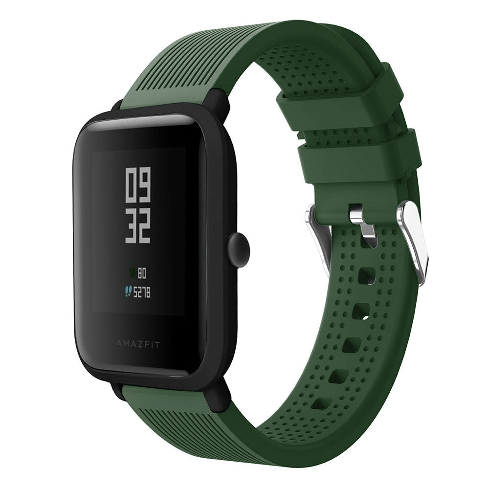 20mm Forehead Wrinkles Texture Soft Silicone Watch Band for Huami Amazfit Watch Youth Edition