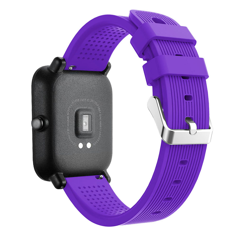 20mm Forehead Wrinkles Texture Soft Silicone Watch Band for Huami Amazfit Watch Youth Edition
