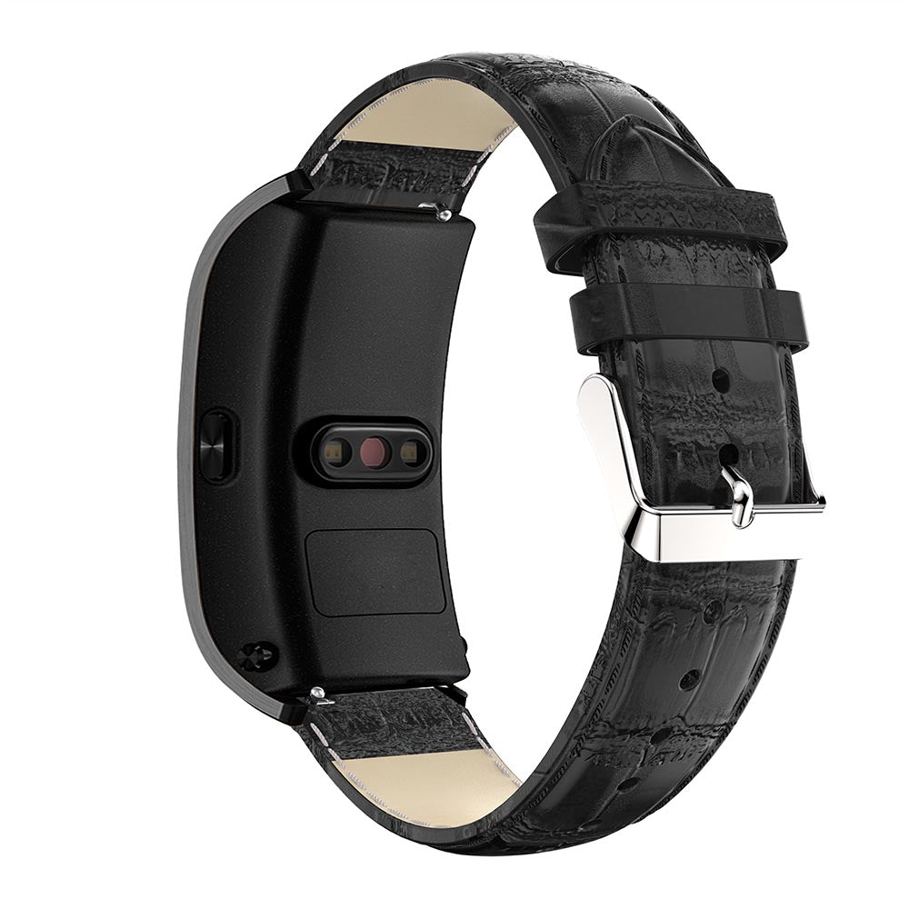 18mm Crocodile Texture Genuine Leather Watch Band for Huawei TalkBand B5