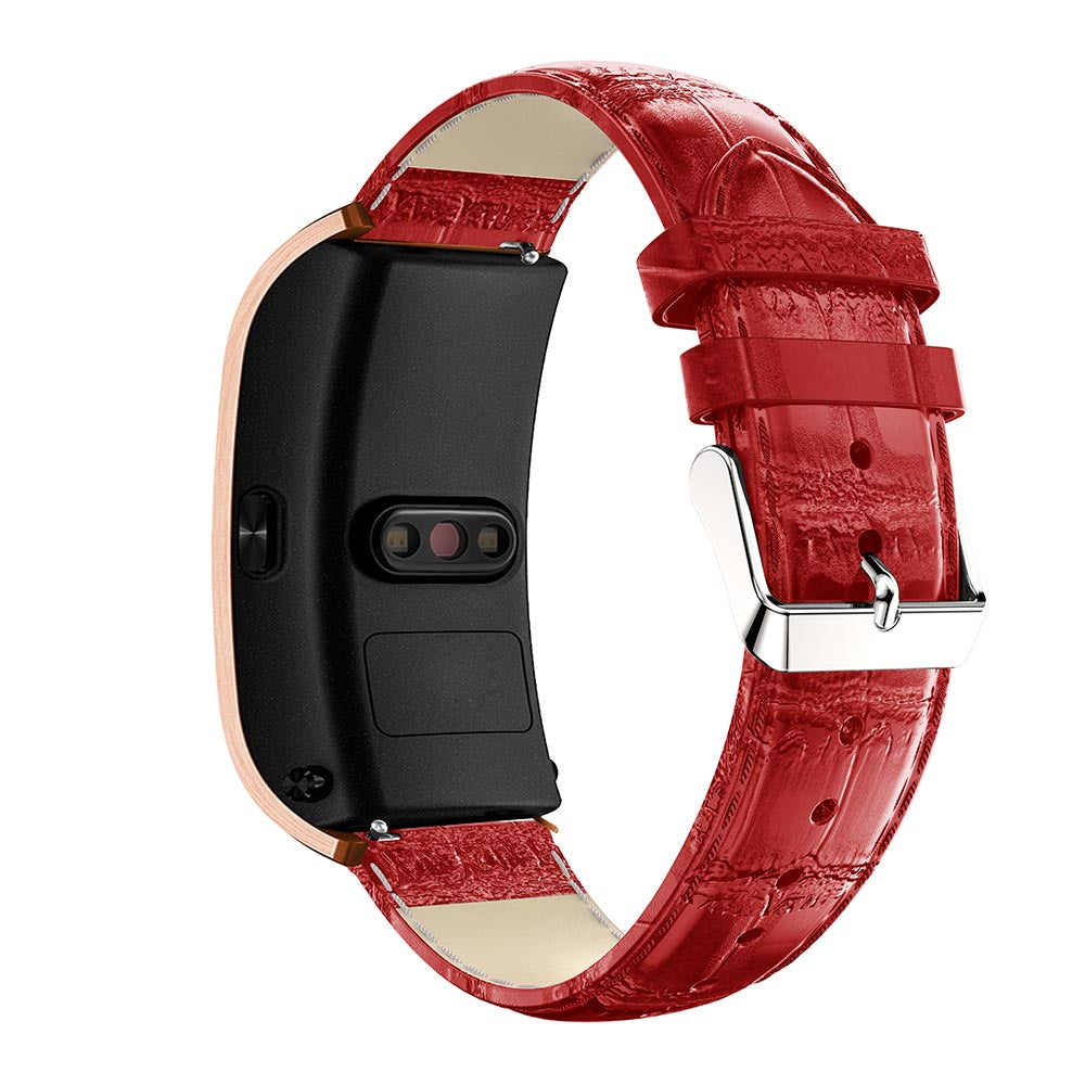 18mm Crocodile Texture Genuine Leather Watch Band for Huawei TalkBand B5