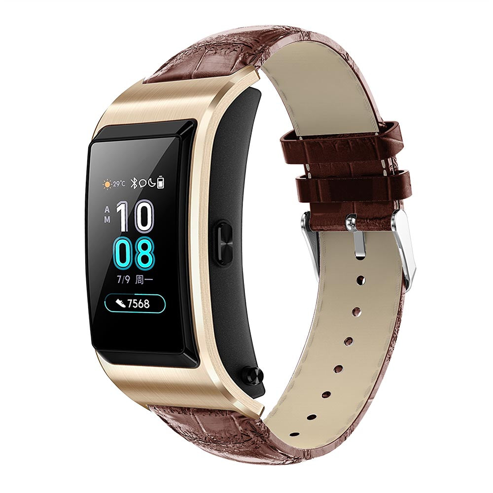 18mm Crocodile Texture Genuine Leather Watch Band for Huawei TalkBand B5