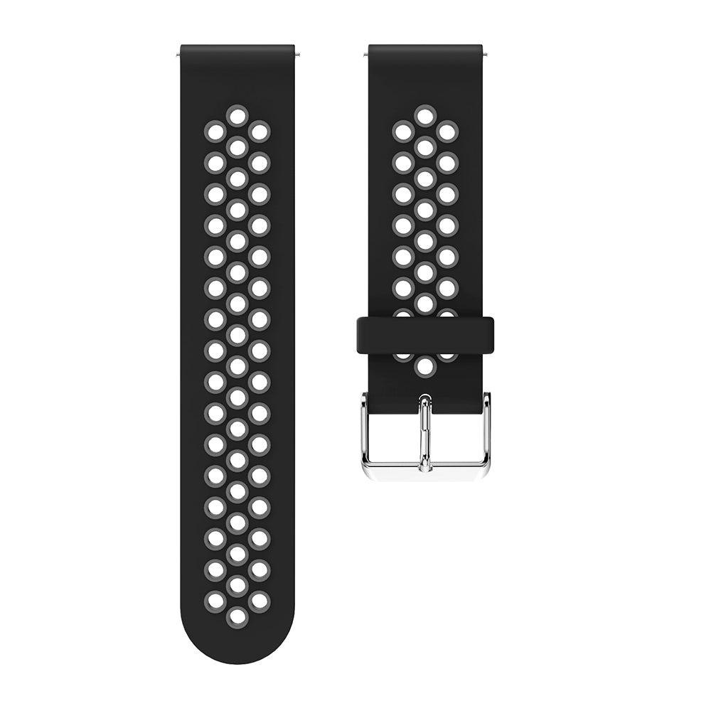 20mm Two-tone Silicone Watch Band for Samsung Galaxy Watch 42mm, Hollow Adjustable Wrist Strap