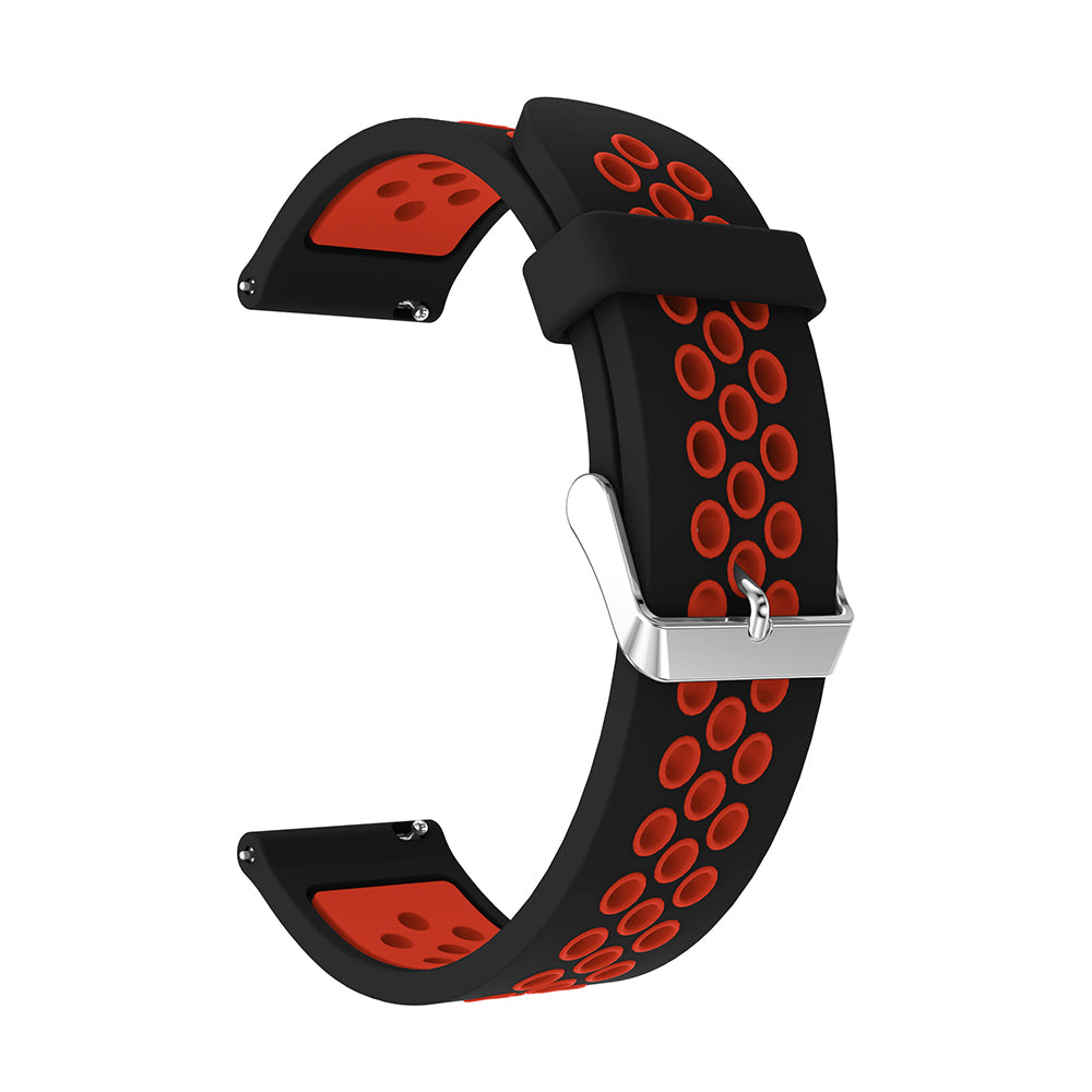 20mm Two-tone Silicone Watch Band for Samsung Galaxy Watch 42mm, Hollow Adjustable Wrist Strap