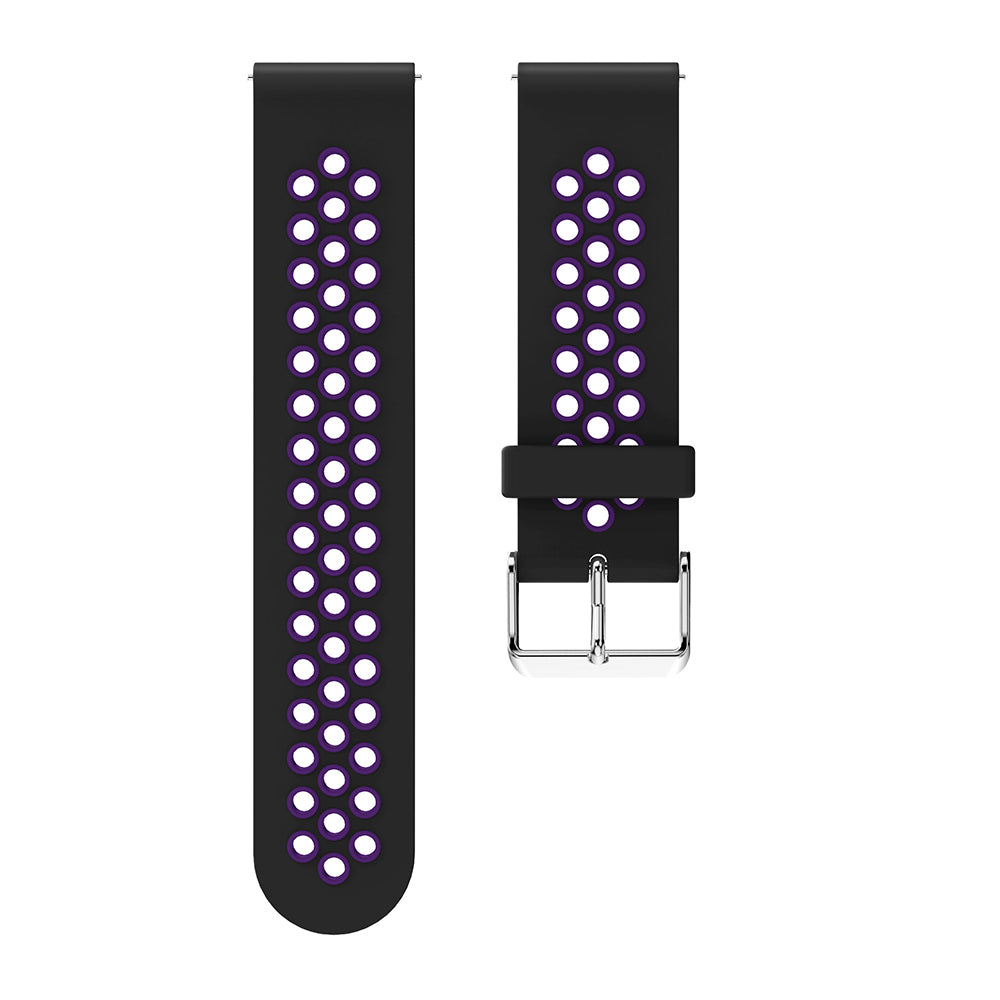 20mm Two-tone Silicone Watch Band for Samsung Galaxy Watch 42mm, Hollow Adjustable Wrist Strap