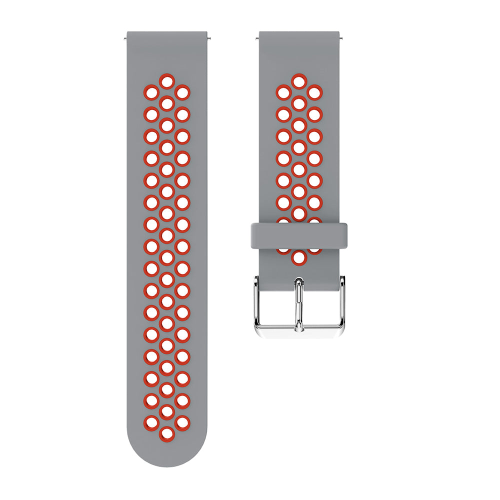20mm Two-tone Silicone Watch Band for Samsung Galaxy Watch 42mm, Hollow Adjustable Wrist Strap
