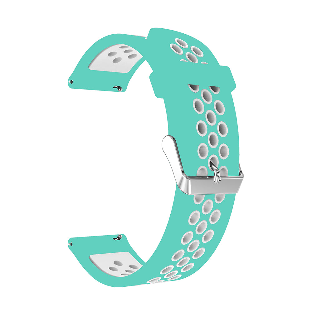 20mm Two-tone Silicone Watch Band for Samsung Galaxy Watch 42mm, Hollow Adjustable Wrist Strap