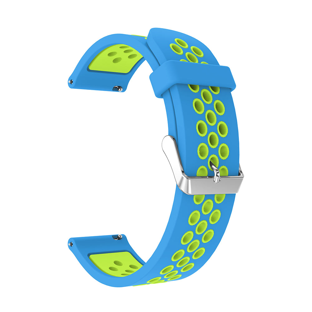20mm Two-tone Silicone Watch Band for Samsung Galaxy Watch 42mm, Hollow Adjustable Wrist Strap