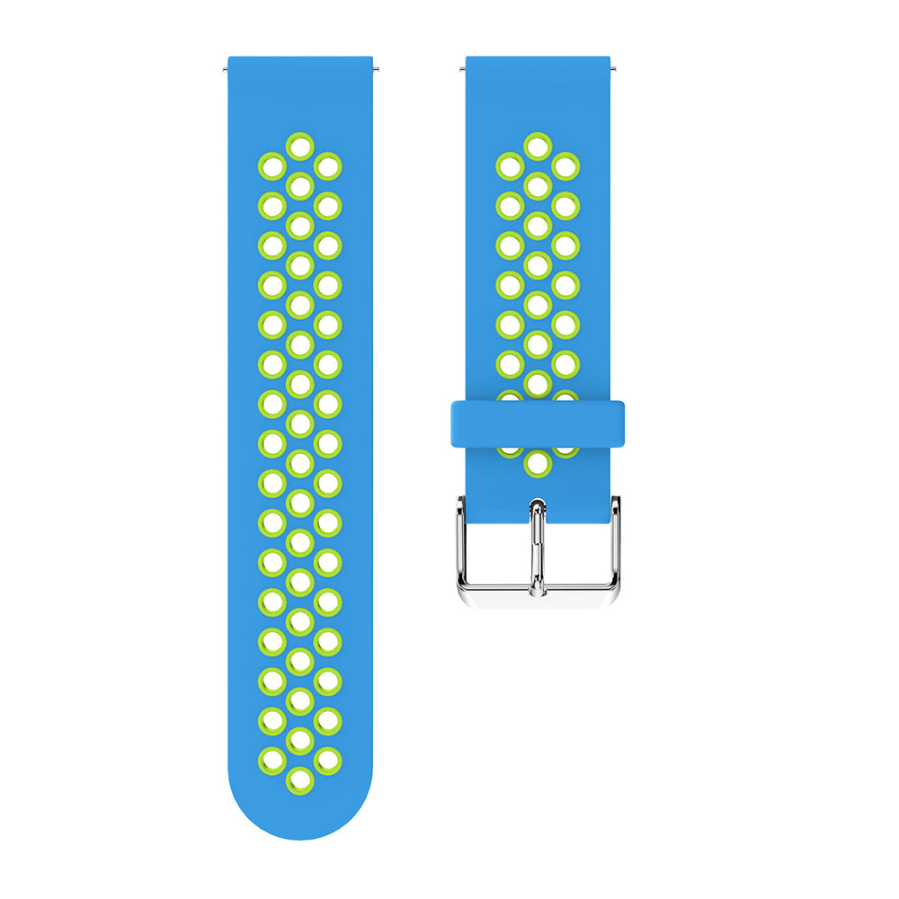 20mm Two-tone Silicone Watch Band for Samsung Galaxy Watch 42mm, Hollow Adjustable Wrist Strap
