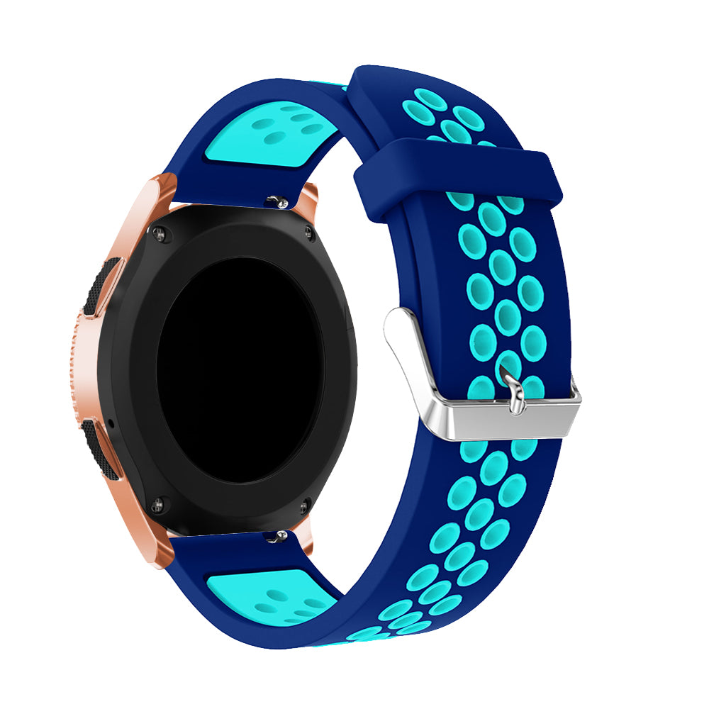20mm Two-tone Silicone Watch Band for Samsung Galaxy Watch 42mm, Hollow Adjustable Wrist Strap