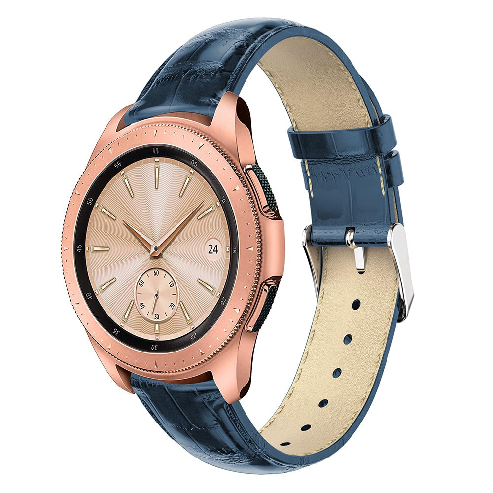20mm Crocodile Texture Genuine Leather Watchband for Samsung Galaxy Watch 42mm, Smart Watch Strap Bracelet