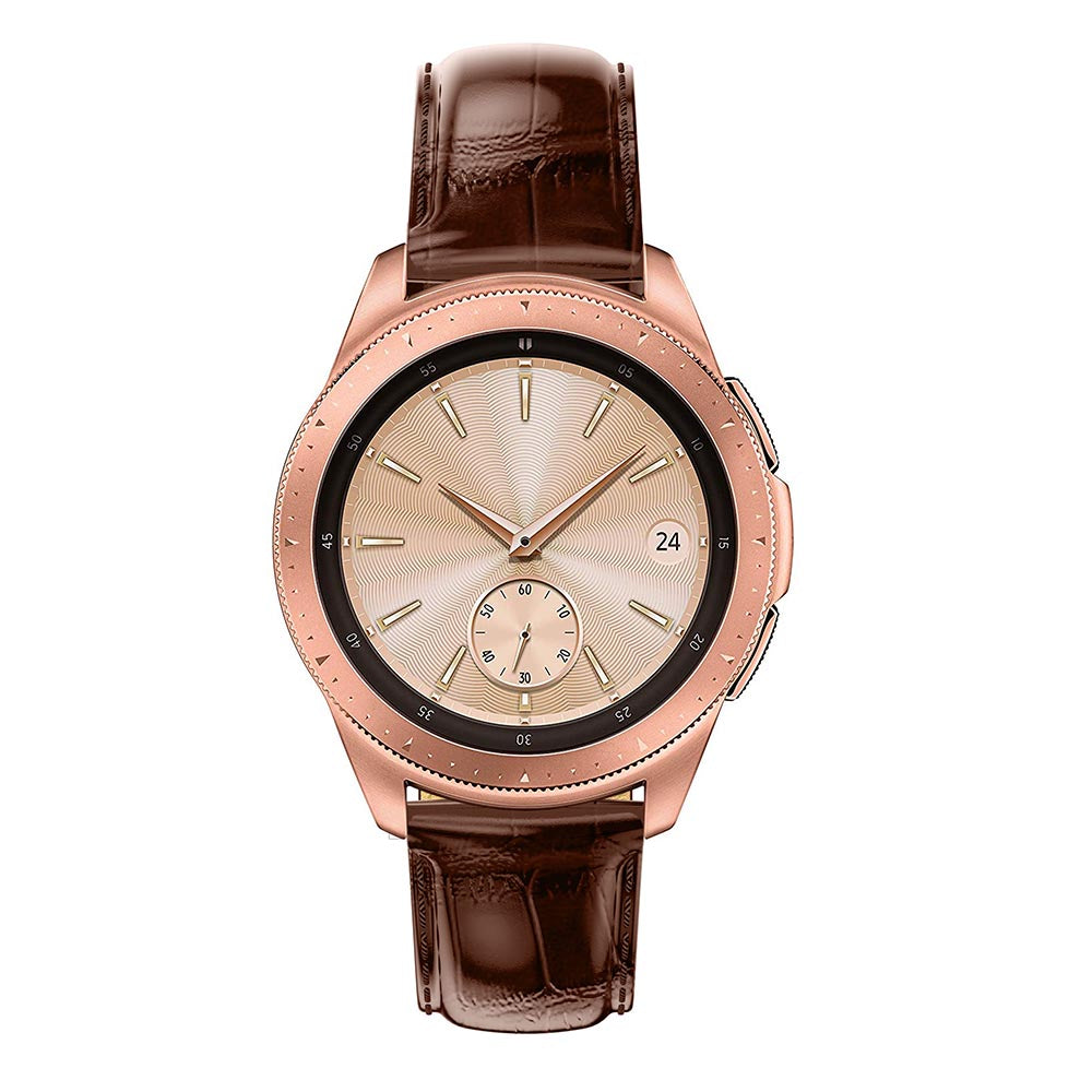 20mm Crocodile Texture Genuine Leather Watchband for Samsung Galaxy Watch 42mm, Smart Watch Strap Bracelet