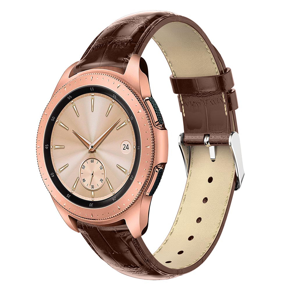 20mm Crocodile Texture Genuine Leather Watchband for Samsung Galaxy Watch 42mm, Smart Watch Strap Bracelet